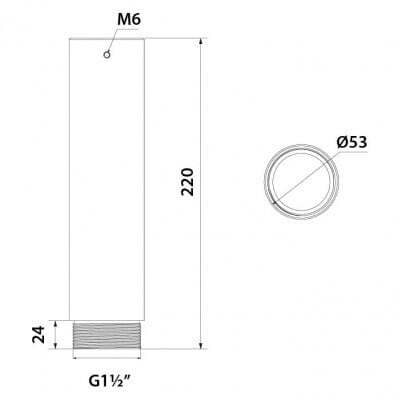 220mm Extender for Ceiling Mount Bracket - VSBKTA112