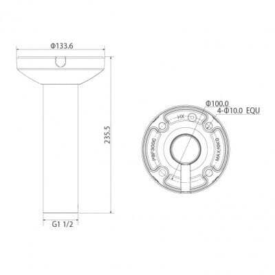 Ceiling Mount Camera Bracket - 235mm - VSBKTB300C