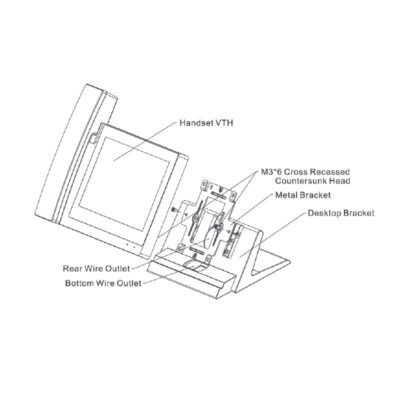 Desktop Mount Bracket for Handset Intercom Monitors - INTIPMONDH-B