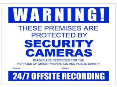 CCTV Warning Sign Corflute A3 Size
