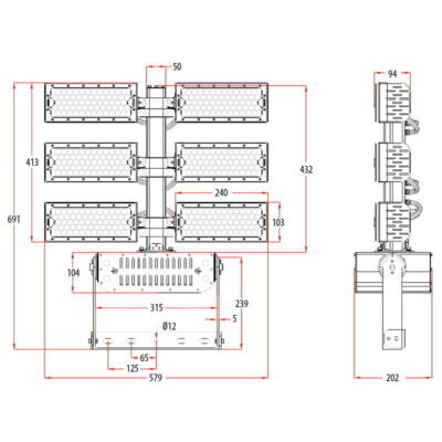 720W Adjustable LED Flood Light (6500K)