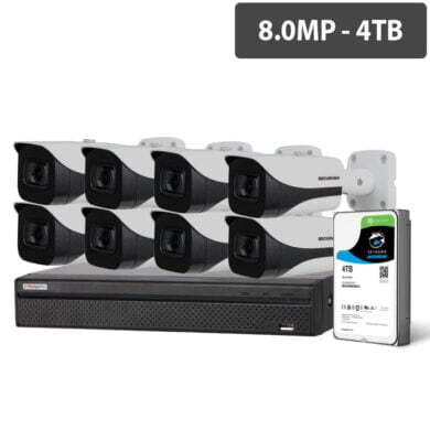 Compact 16 Channel 8.0MP HDCVI Surveillance Kit (8 x Fixed Cameras, 4TB HDD) - CVRKIT-C1684F-8