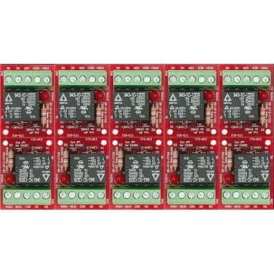 12/24VDC 10-Pack Relay Module (One 7A SPDT Relay)