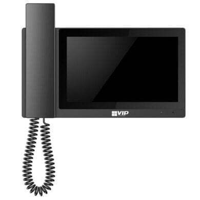 Residential IP Intercom Monitor with Handset (Black) - INTIPMONDBH2