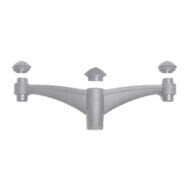 Midipilar Pole Bracket - Double (Grey) - FU-MID-P2G