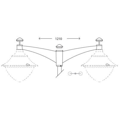 Pilar Pole Bracket - Double (Grey)
