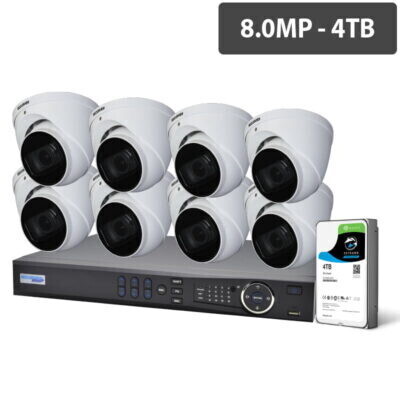 Professional 16 Channel 8.0MP HDCVI Surveillance Kit (8 x Motorised Cameras, 4TB HDD) - CVRKIT-P1684M-8