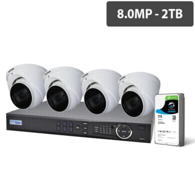 Professional 8 Channel 8.0MP HDCVI Surveillance Kit (4 x Motorised Cameras, 2TB HDD) - CVRKIT-P882M-4