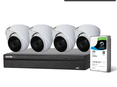 Compact 8 Channel 8.0MP HDCVI Surveillance Kit (4 x Motorised Cameras, 2TB HDD)