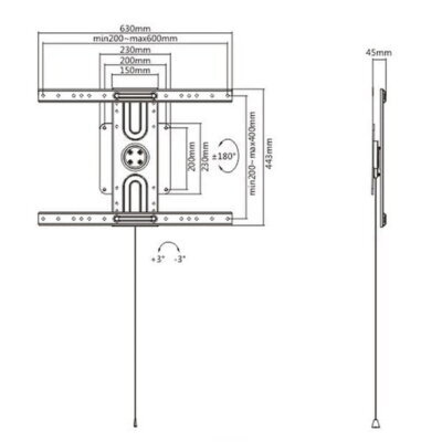 37-80" 360° Rotatable LCD Wall Mount Bracket - LCDBKT-W50R - Image 5