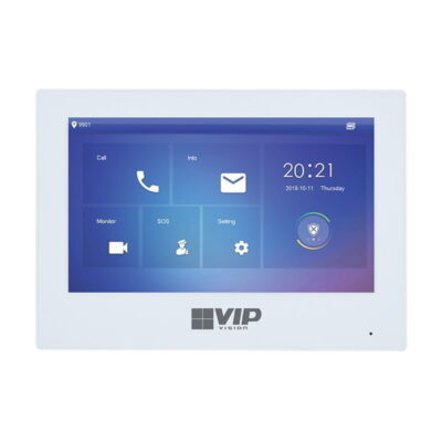 Residential Series Touchscreen IP Intercom Monitor (White) - INTIPMONKW - Image 2