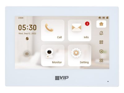 Residential Series Touchscreen IP Intercom Monitor (White) - INTIPMONKW