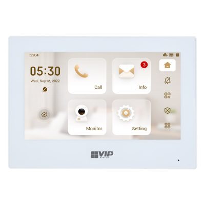 Residential Series Touchscreen IP Intercom Monitor (White) - INTIPMONKW