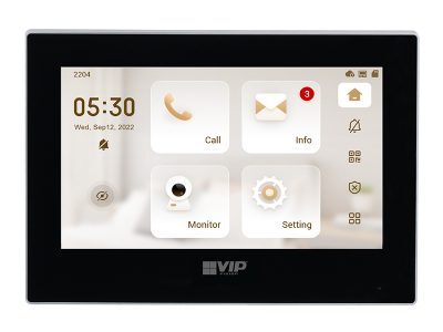 Residential Series Touchscreen IP Intercom Monitor (Black) - INTIPMONKB