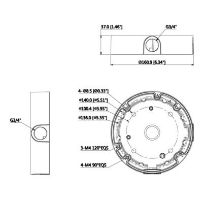 Adapter/Junction Box for Surveillance Cameras - VSBKTA138-2 - Image 2