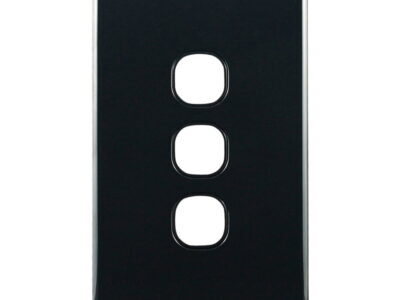 Basix S Series Grid Plate 3 Gang - Black - CS-BS-PB3B