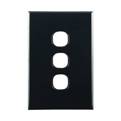 Basix S Series Grid Plate 3 Gang - Black - CS-BS-PB3B