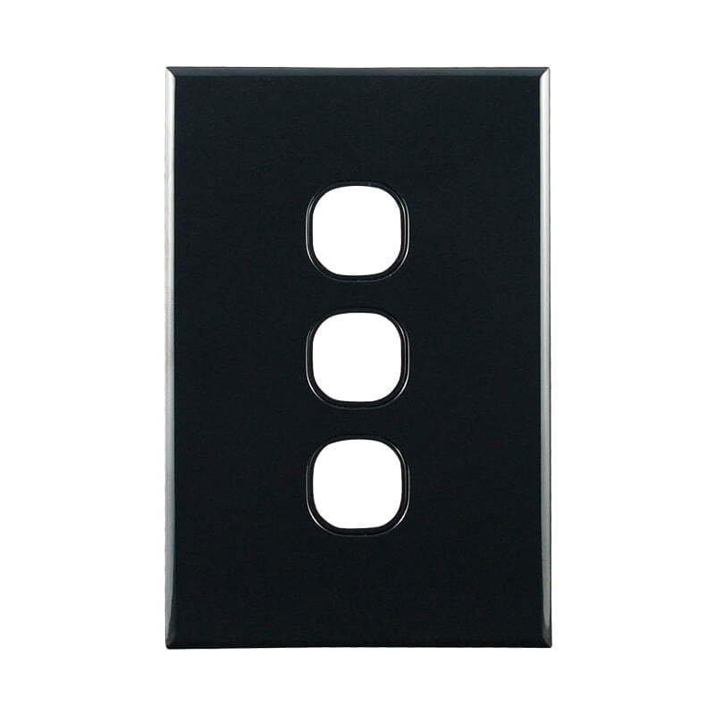 Basix S Series Grid Plate 3 Gang - Black