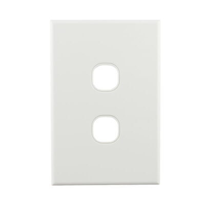 Basix S Series Grid Plate 2 Gang - White - CS-BS-PB2