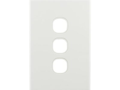 Basix S Series Grid Plate 3 Gang - White - CS-BS-PB3