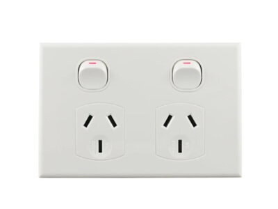 Basix S Series Double Power Point - White - CS-BS-POD10