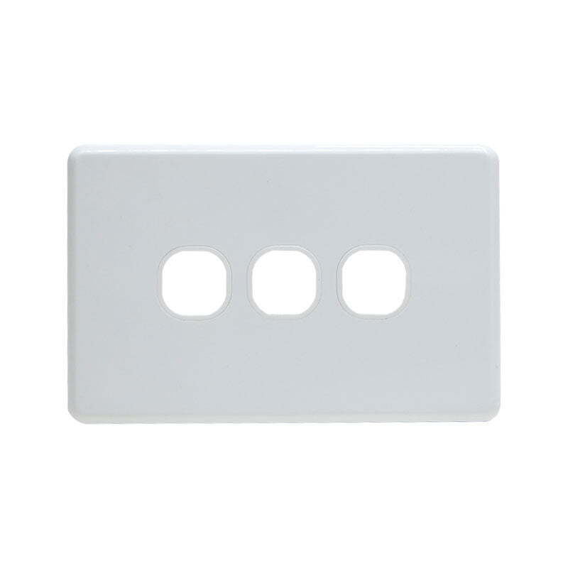 Grid Plate 3 Gang - White