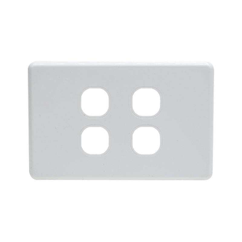Grid Plate 4 Gang - White - ESW104