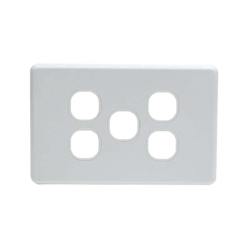 Grid Plate 5 Gang - White
