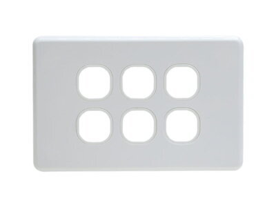 Grid Plate 6 Gang - White - ESW106