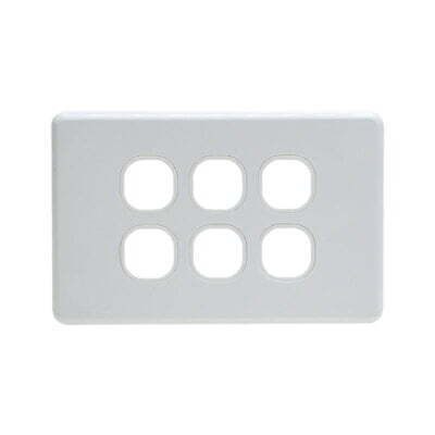 Grid Plate 6 Gang - White - ESW106