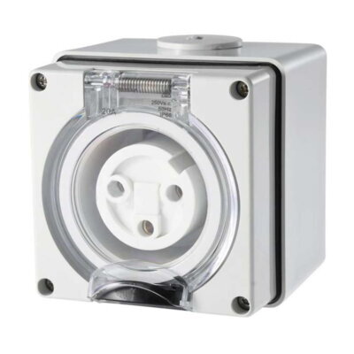 3 Pin Round Industrial Socket 20A - S320R3P
