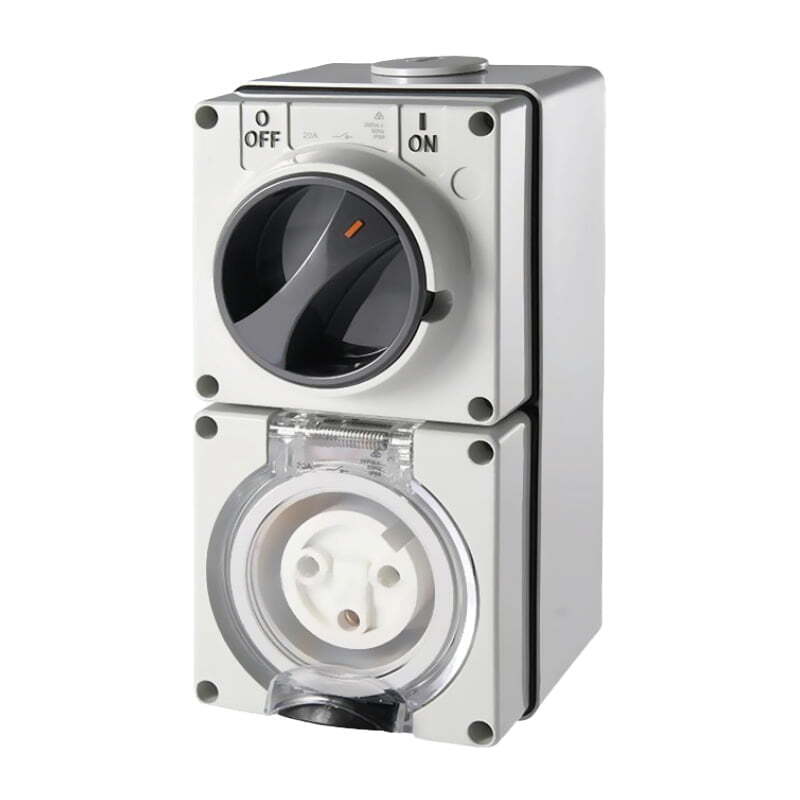 3 Pin Round Industrial Switch & Socket 32A - SS332R3P