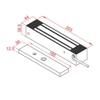 Outdoor Side Mount Magnetic Lock with Lock Sensor - MAGLOC200G - Image 5