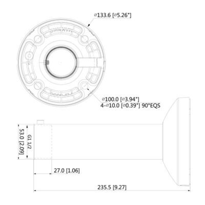 Ceiling Mount Camera Bracket (Silver) - VSBKTB300C-SG - Image 3