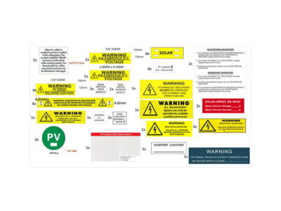 Solar Label Kit Grid Connected DC Isolator - SLR-LABKIT