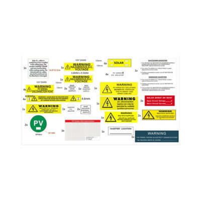 Solar Label Kit Grid Connected DC Isolator - SLR-LABKIT