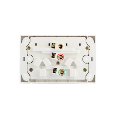 AVOL Power Point 2 Gang Double Pole | Left 10A, Right 15A | 250VAC | White | Horizontal - ESW165 - Image 2