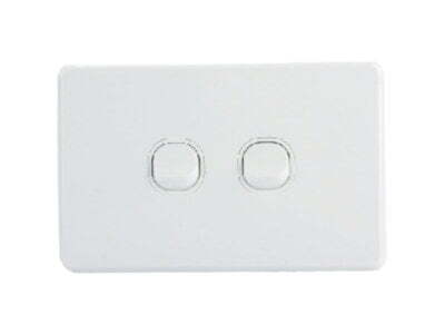 AVOL 2 Gang Light Switch 10A | White | Horizontal - ESW142