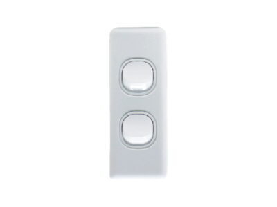 AVOL Architrave 2 Gang Light Switch | White - ESW121