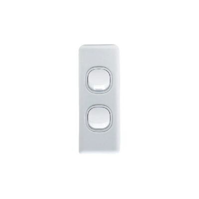 AVOL Architrave 2 Gang Light Switch | White - ESW121