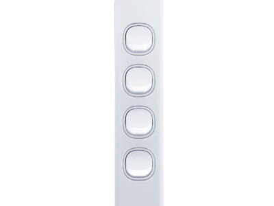 AVOL Architrave 4 Gang Light Switch | White - ESW123