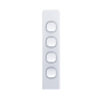 AVOL Architrave 4 Gang Light Switch | White - ESW123