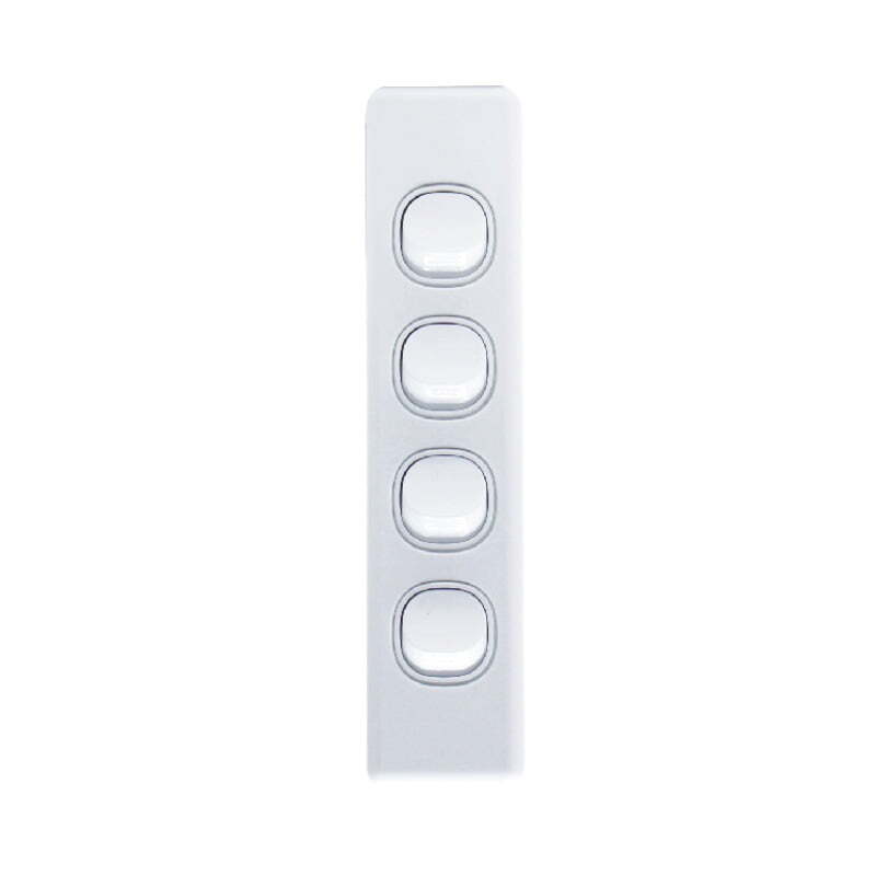 AVOL Architrave 4 Gang Light Switch | White