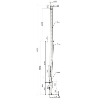 4.0m Octagonal Hinged Light Pole - SLR-POL4-2 - Image 4