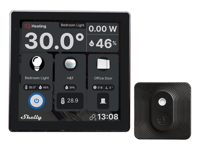 Shelly Wall Display Black with Temp / Humidity Sensor