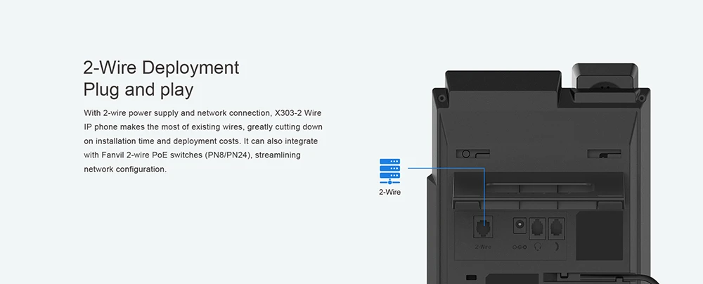 X303-2 Wire IP Phone plug and play