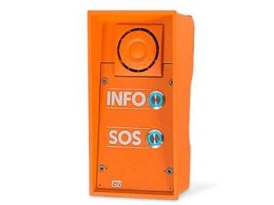 2N® IP Safety – 2 buttons & 10W speaker, INFO/SOS labels