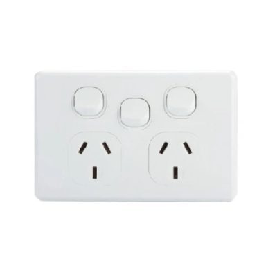 AVOL Power Point 2 Gang Single Pole