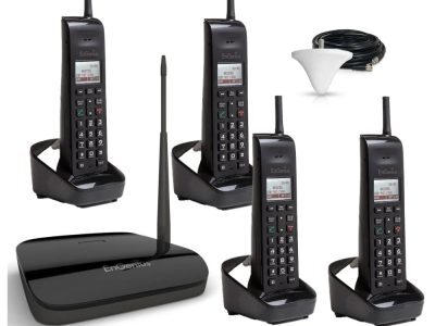 EnGenius Long Distance Office Series Cordless Phone Pack, External Antenna – Quad 20