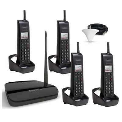 EnGenius Long Distance Office Series Cordless Phone Pack, External Antenna – Quad 20